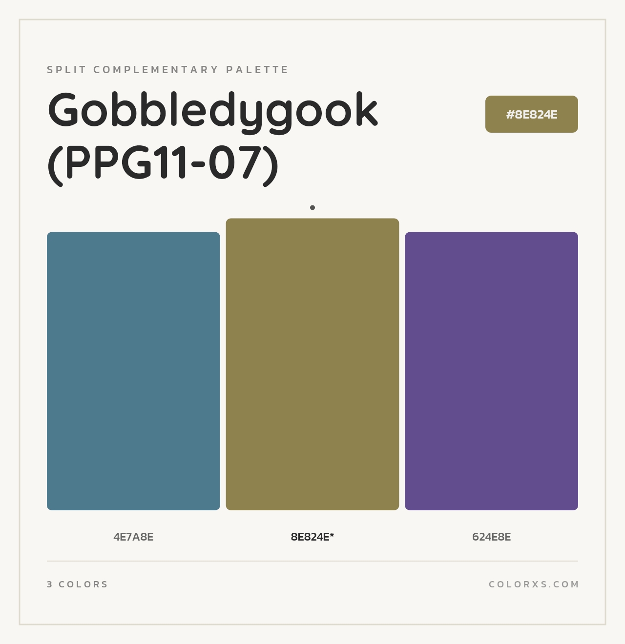 Gobbledygook (PPG11-07) - Split-Complementary Color Palette