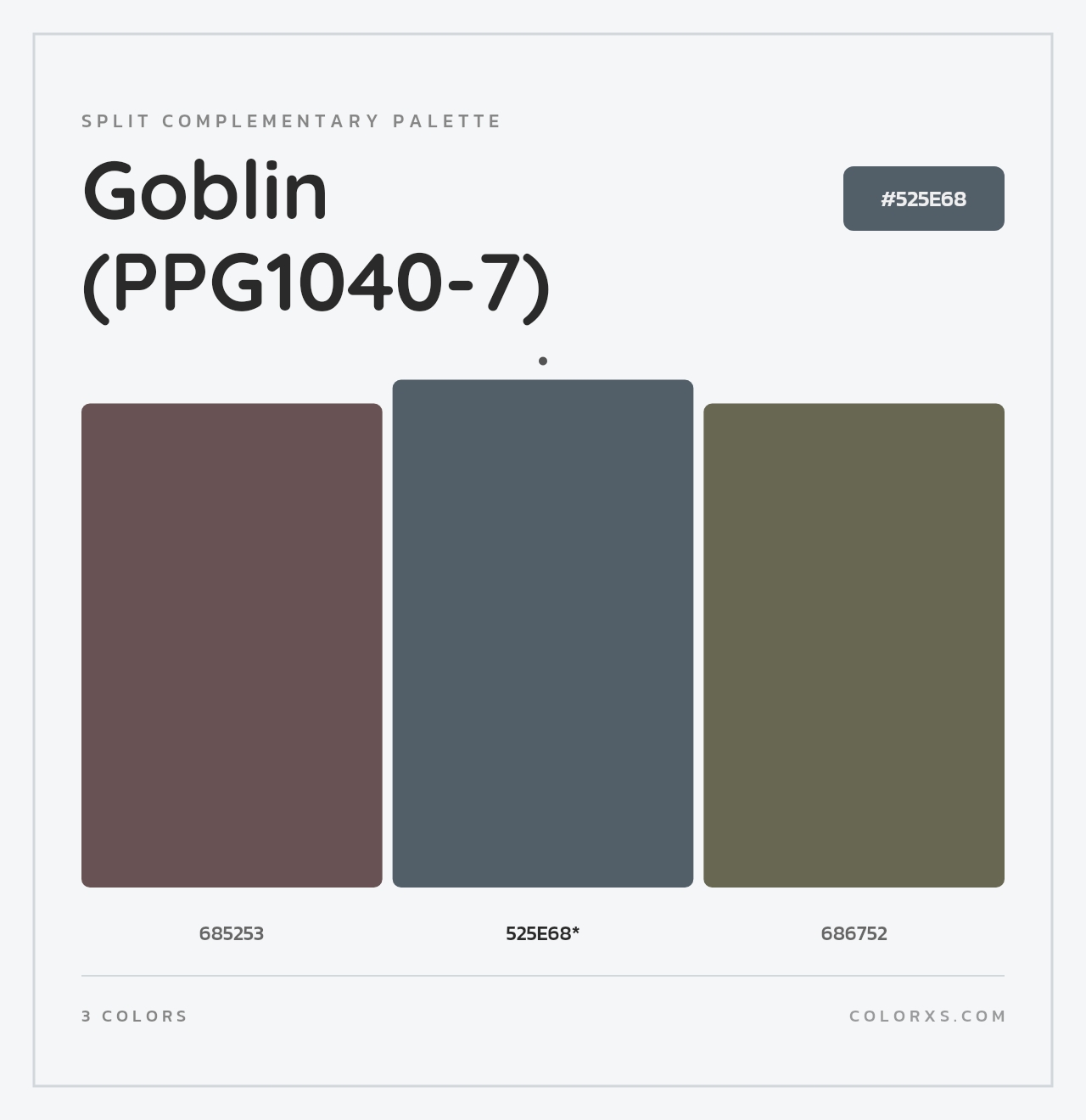 Goblin (PPG1040-7) - Split-Complementary Color Palette