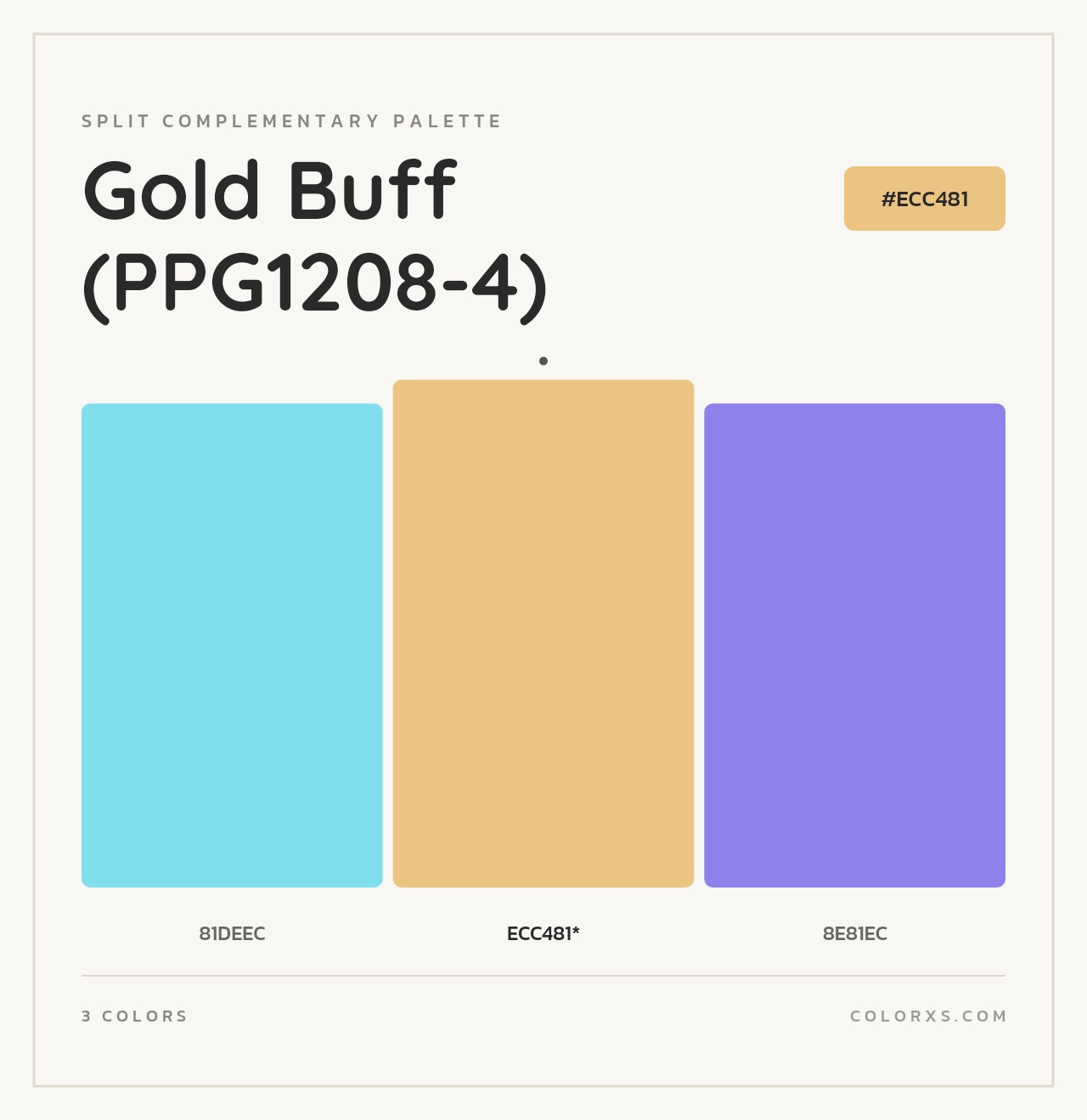 Gold Buff (PPG1208-4) - Split-Complementary Color Palette