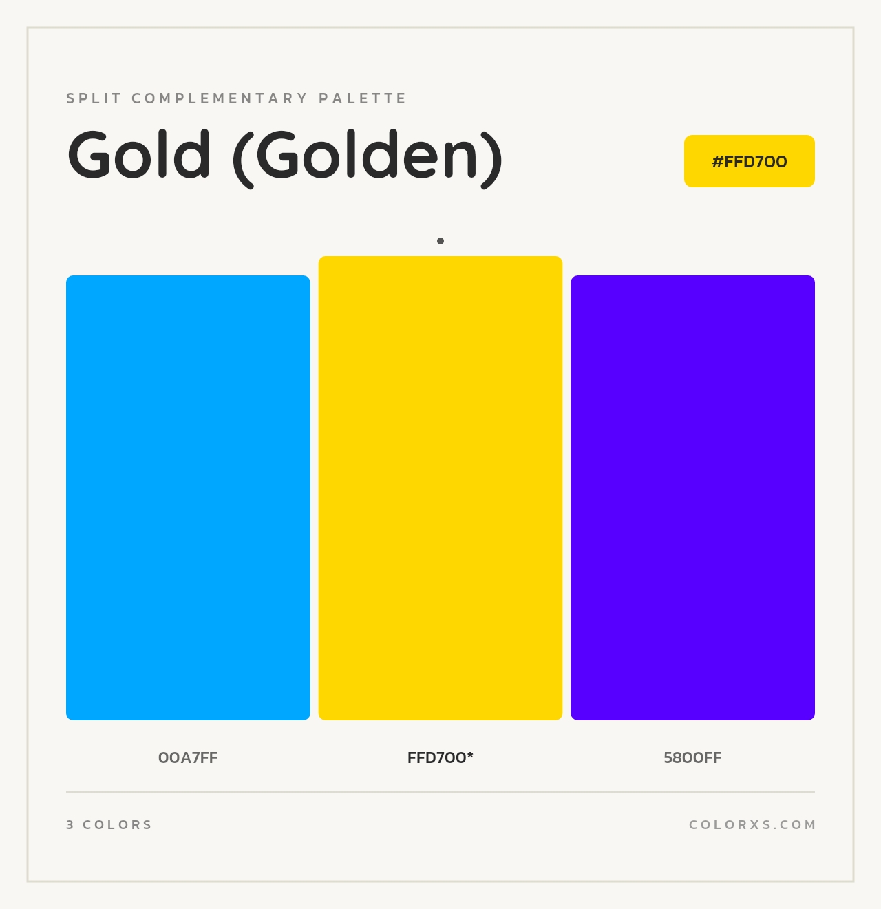 Gold (Golden) - Split-Complementary Color Palette