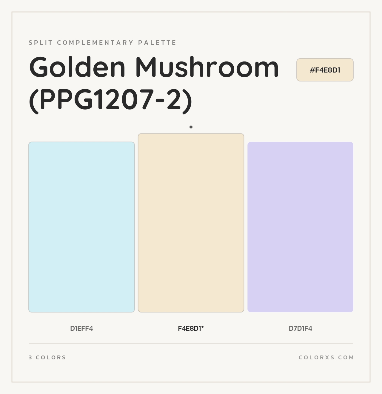 Golden Mushroom (PPG1207-2) - Split-Complementary Color Palette
