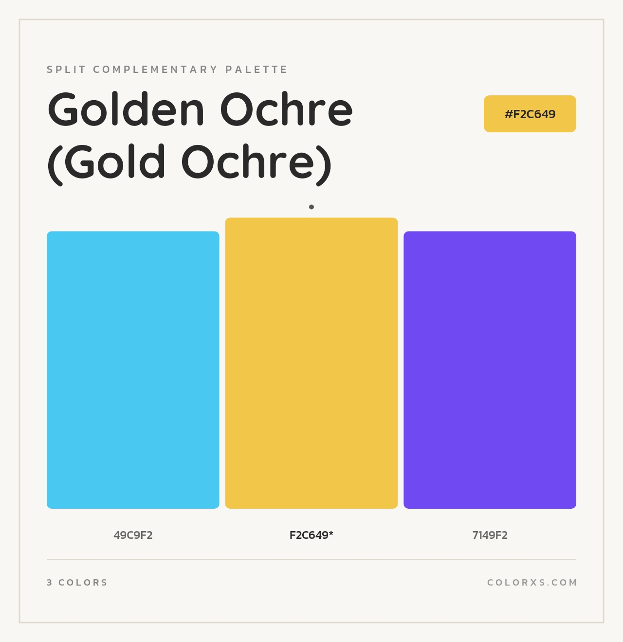 Golden Ochre (Gold Ochre) - Split-Complementary Color Palette