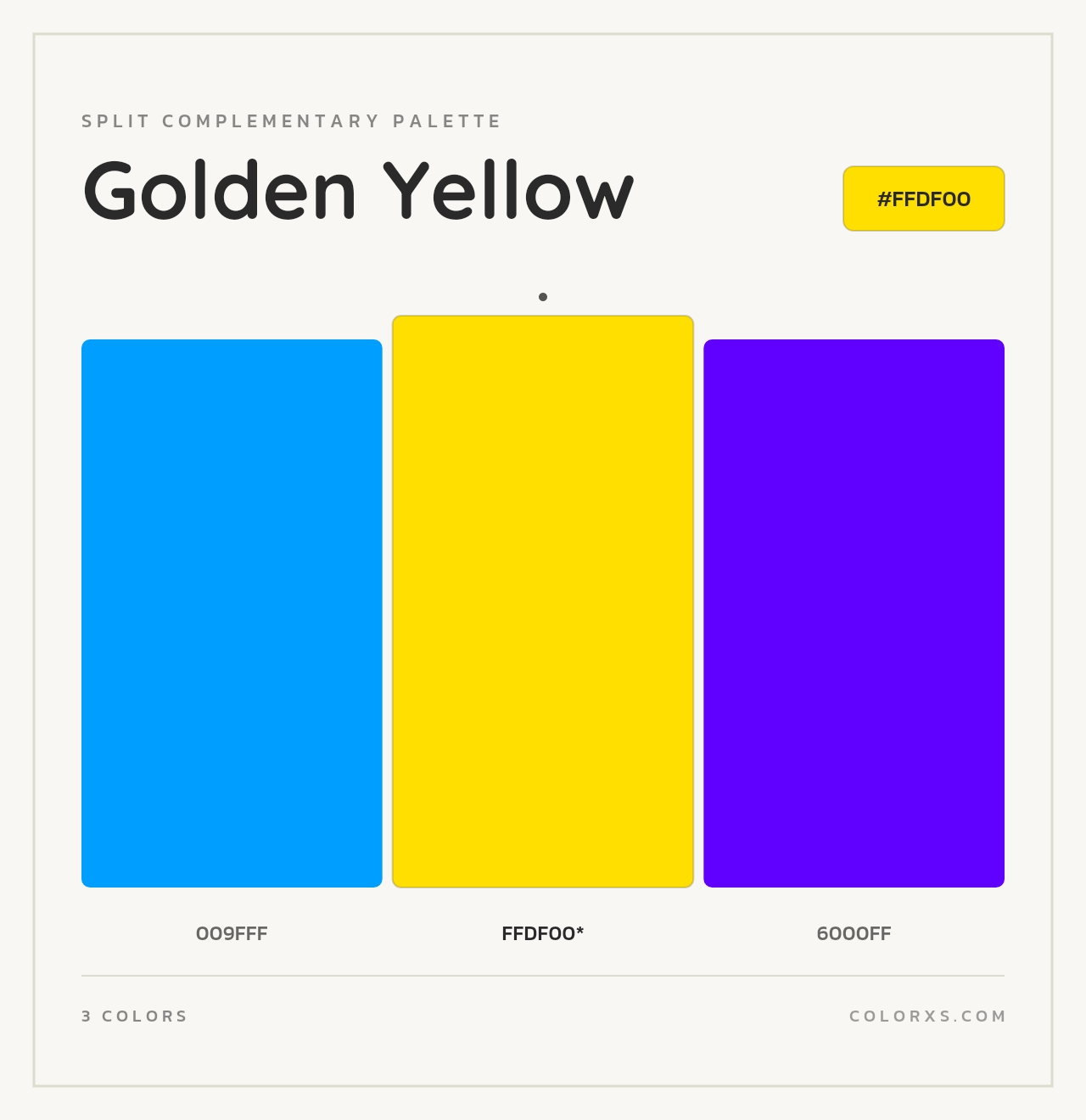 Golden Yellow - Split-Complementary Color Palette