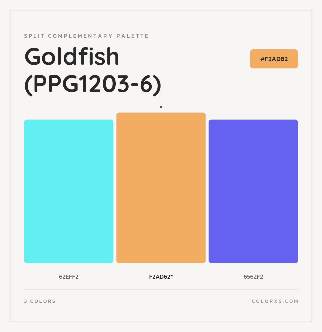 Goldfish (PPG1203-6) - Split-Complementary Color Palette