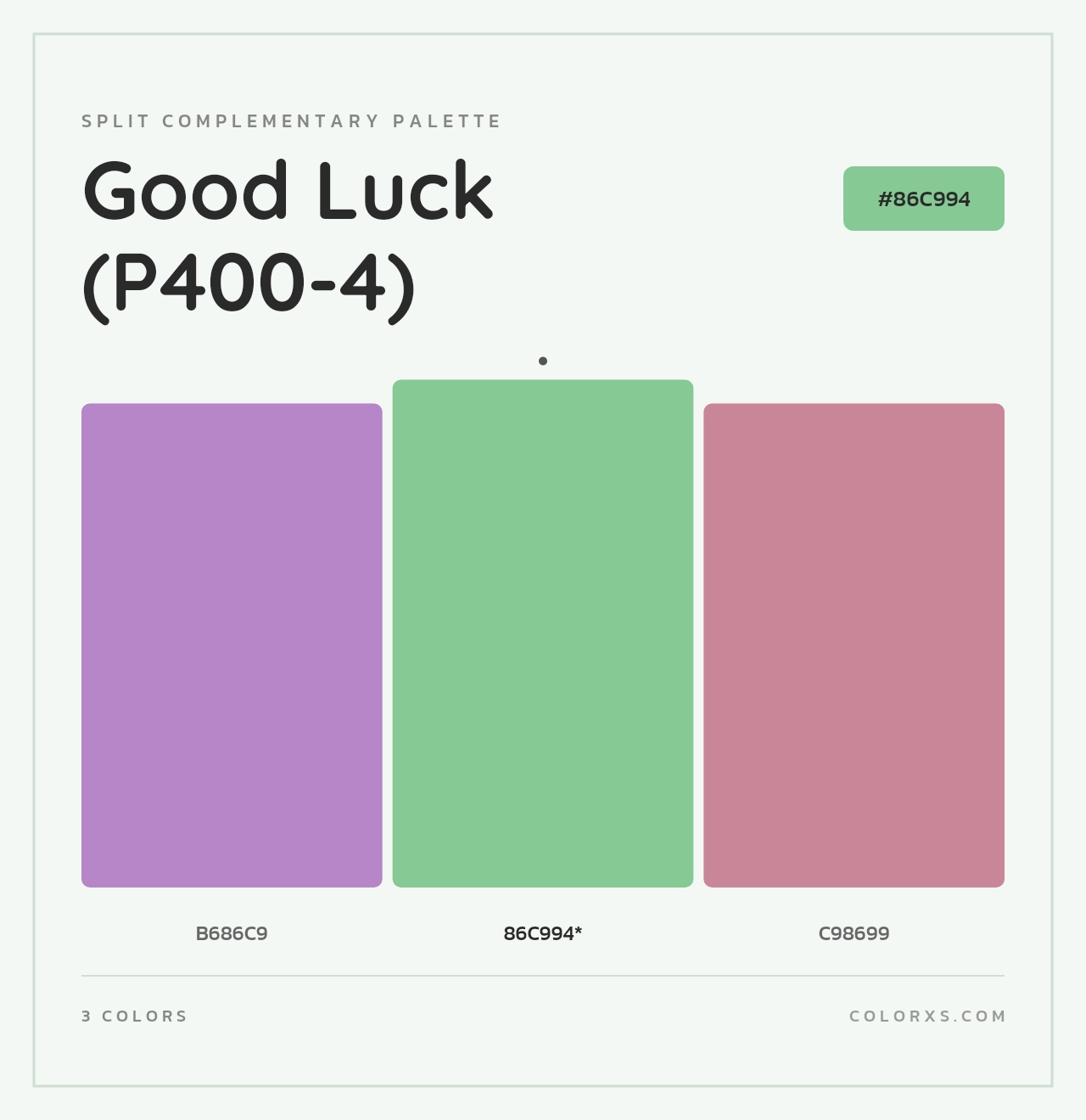 Good Luck (P400-4) - Split-Complementary Color Palette