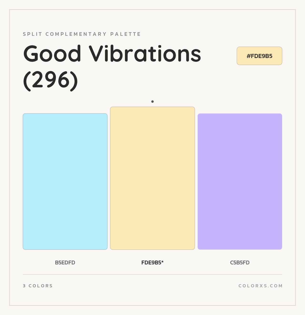 Good Vibrations (296) - Split-Complementary Color Palette