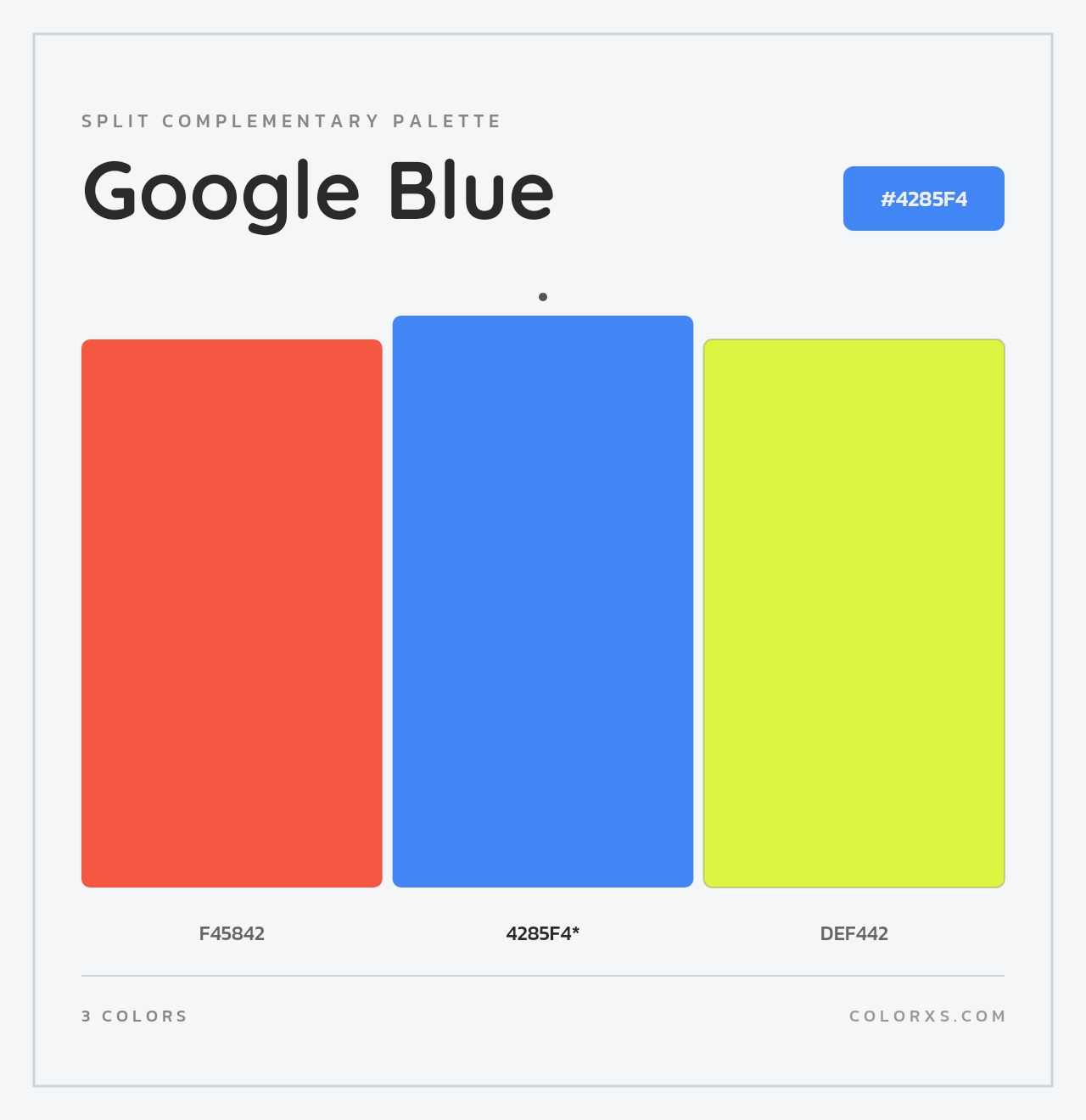 Google Blue - Split-Complementary Color Palette