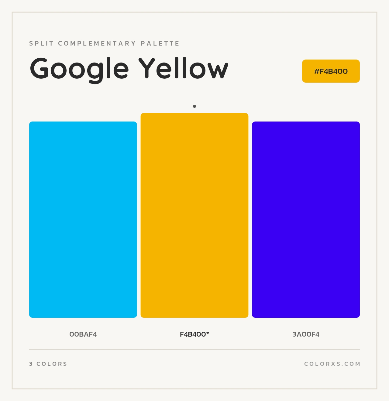 Google Yellow - Split-Complementary Color Palette