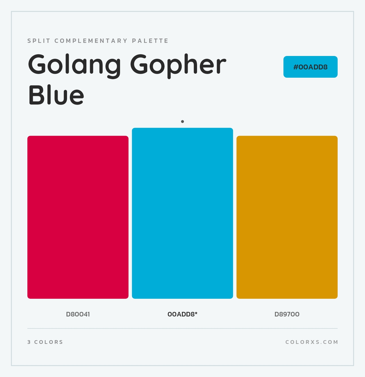 Golang Gopher Blue - Split-Complementary Color Palette