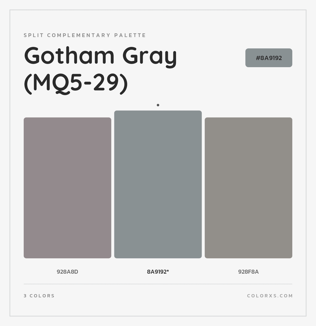 Gotham Gray (MQ5-29) - Split-Complementary Color Palette