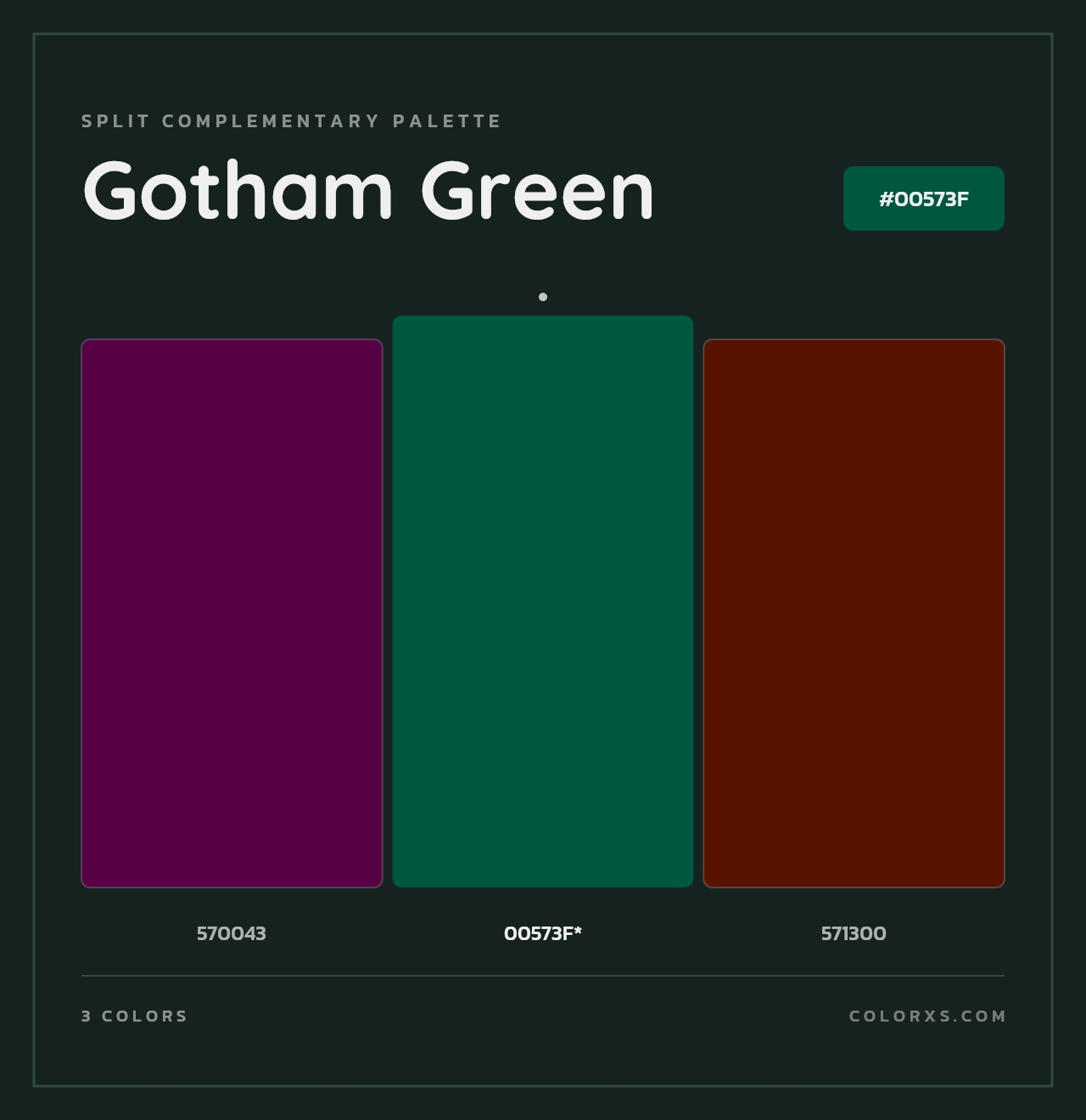 Gotham Green - Split-Complementary Color Palette