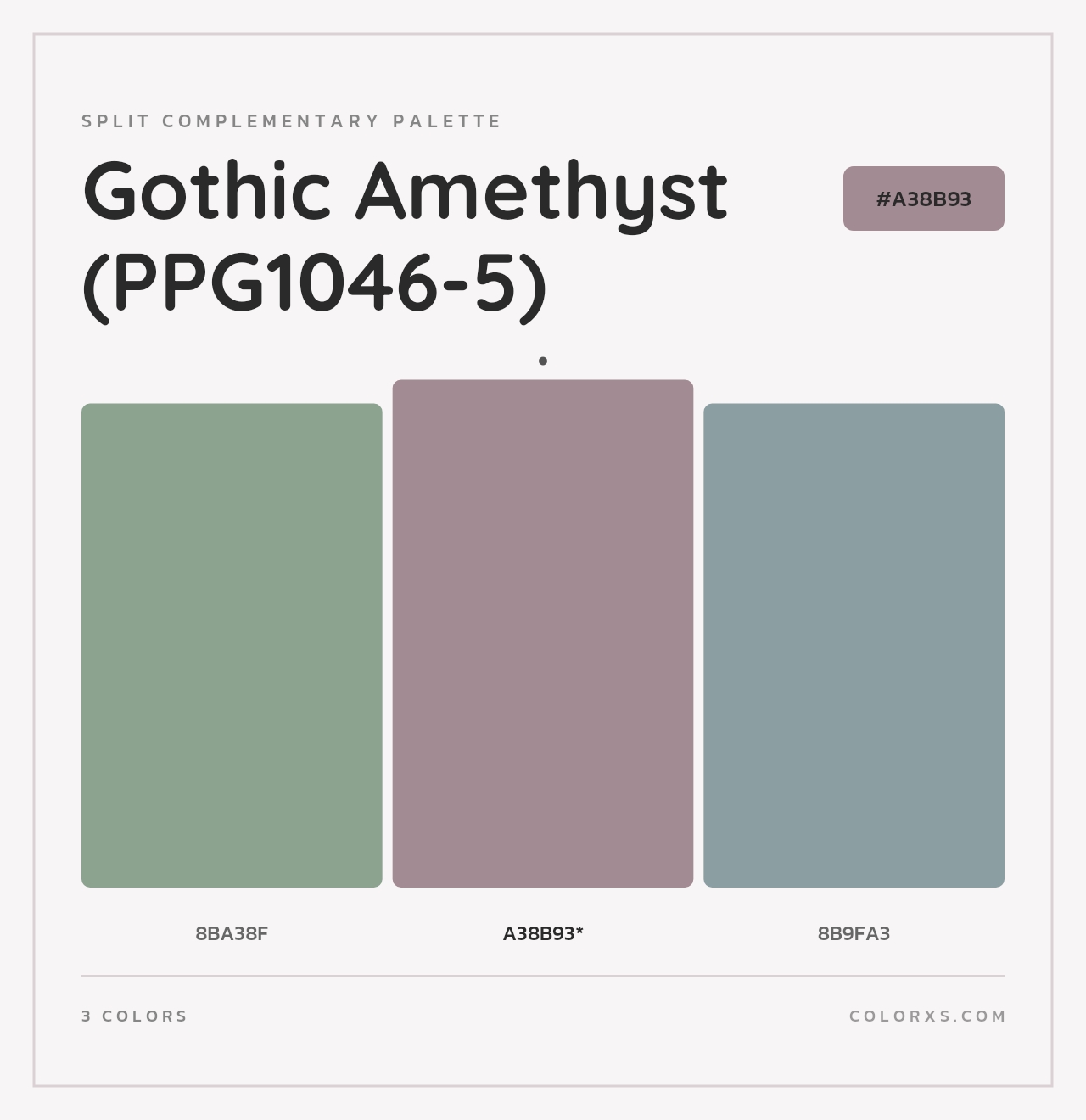 Gothic Amethyst (PPG1046-5) - Split-Complementary Color Palette