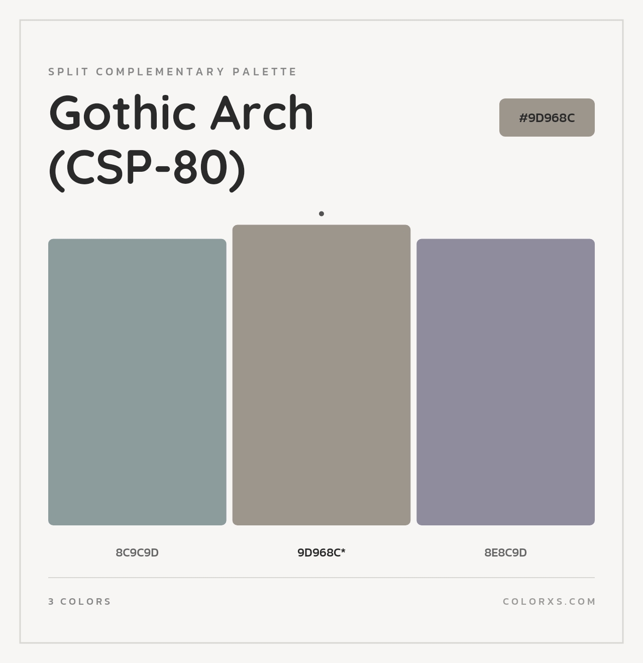 Gothic Arch (CSP-80) - Split-Complementary Color Palette