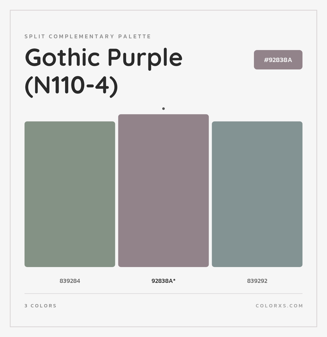 Gothic Purple (N110-4) - Split-Complementary Color Palette