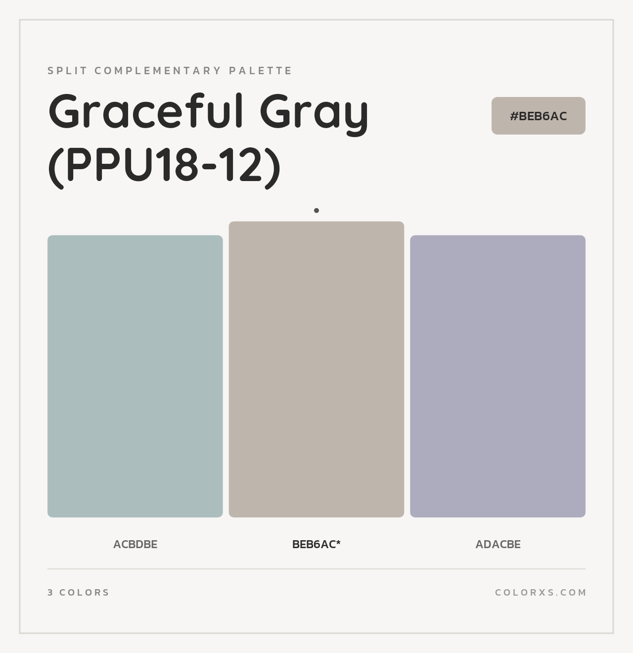 Graceful Gray (PPU18-12) - Split-Complementary Color Palette