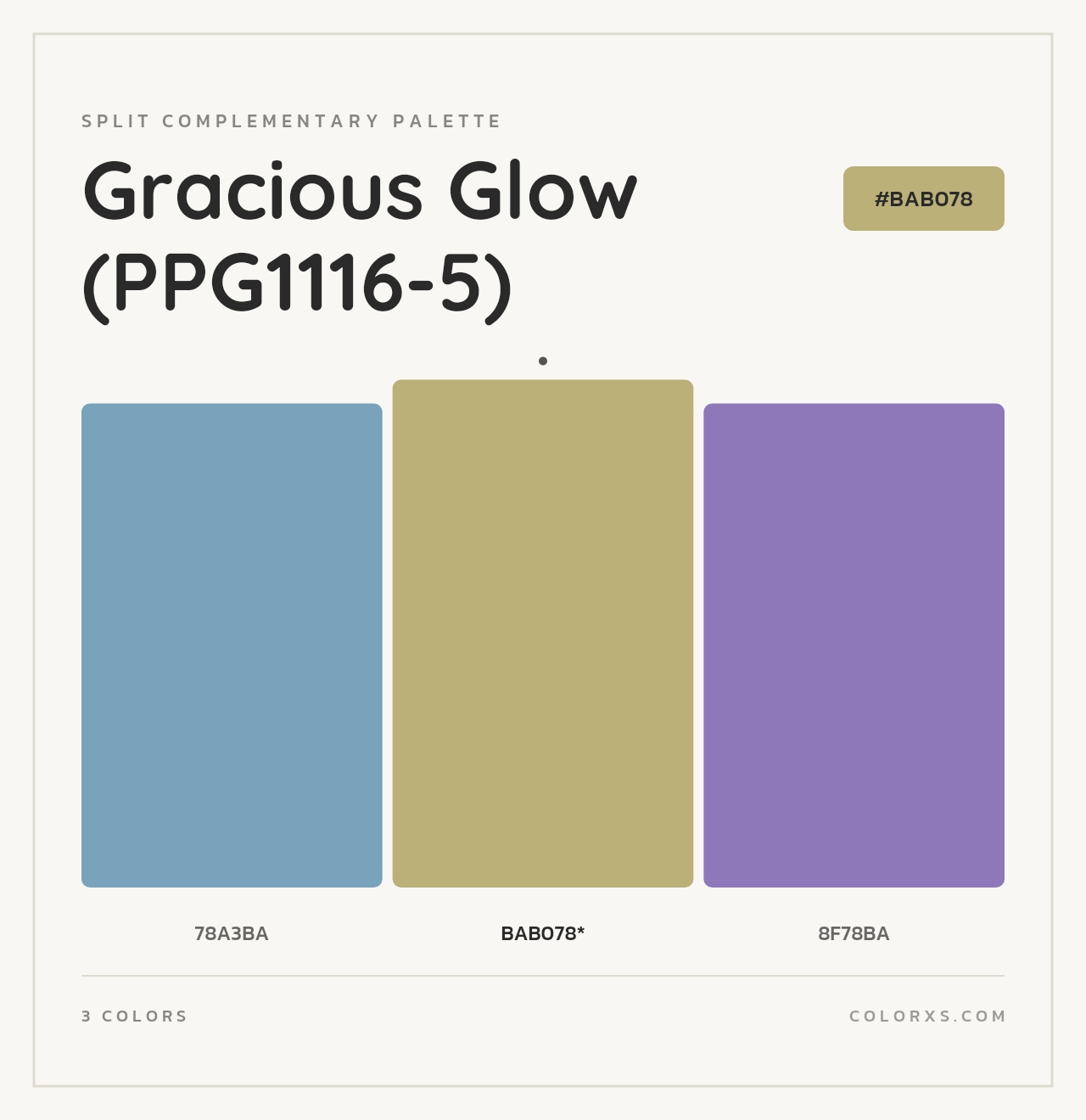 Gracious Glow (PPG1116-5) - Split-Complementary Color Palette