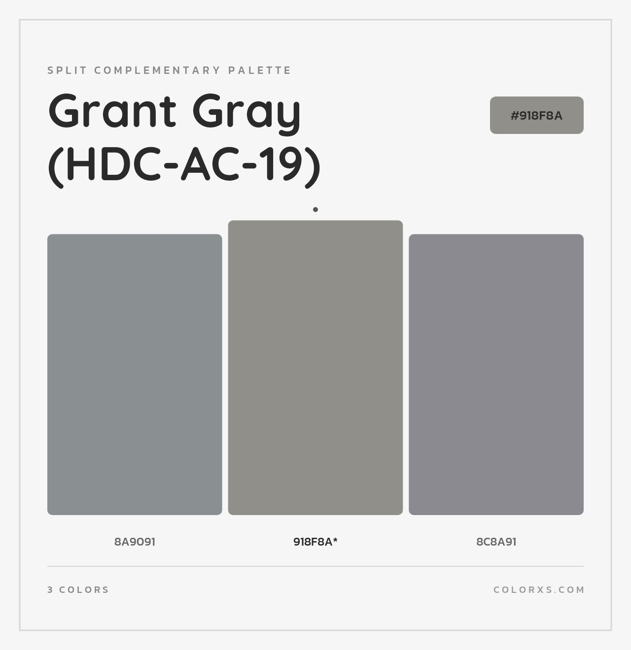 Grant Gray (HDC-AC-19) - Split-Complementary Color Palette