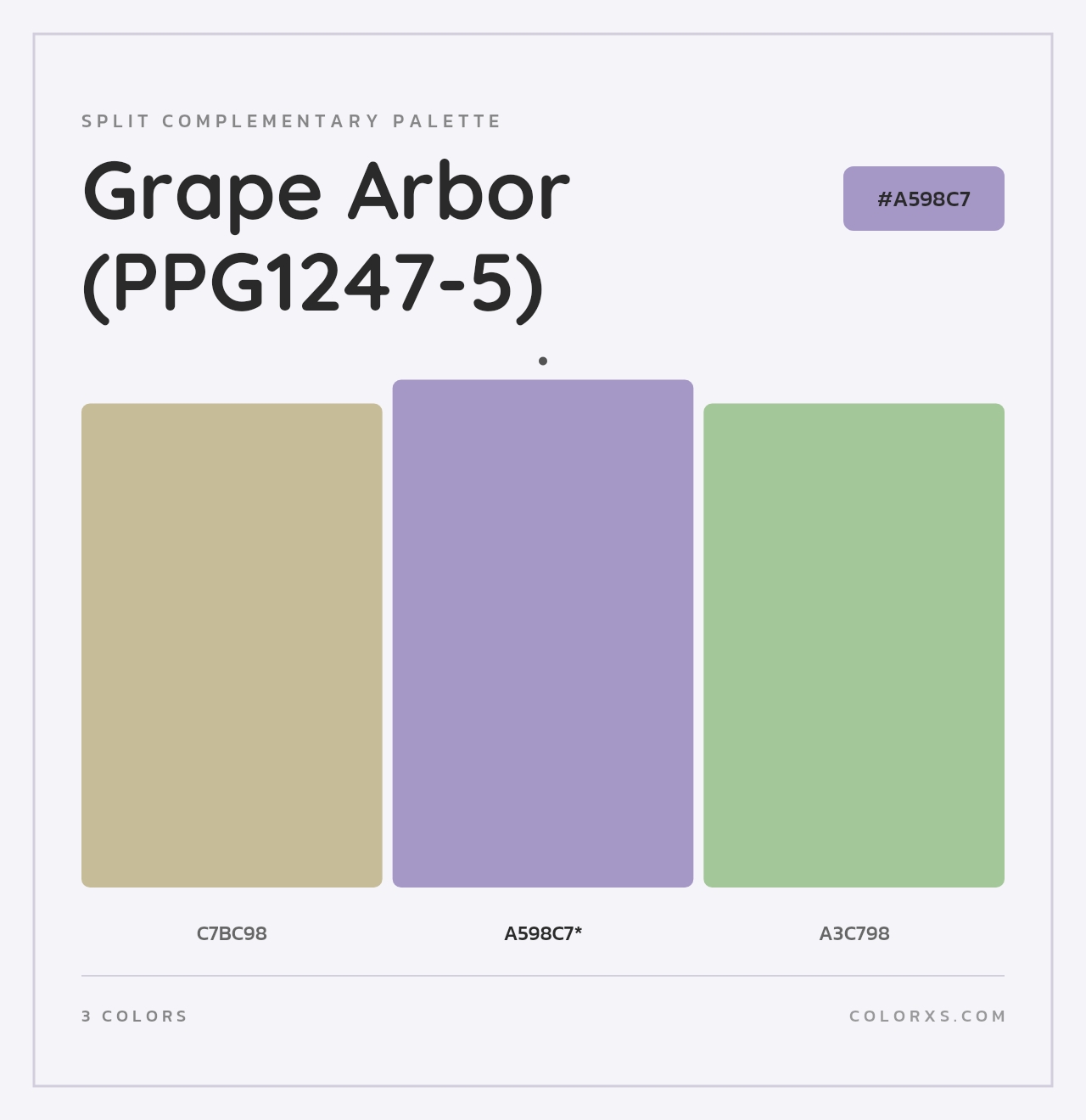 Grape Arbor (PPG1247-5) - Split-Complementary Color Palette