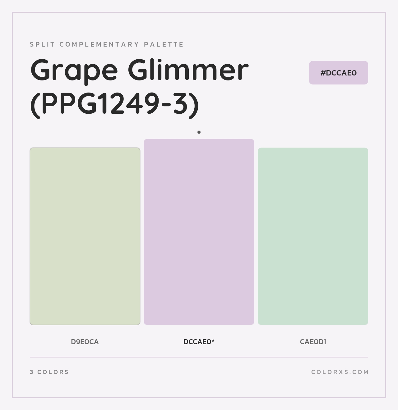 Grape Glimmer (PPG1249-3) - Split-Complementary Color Palette