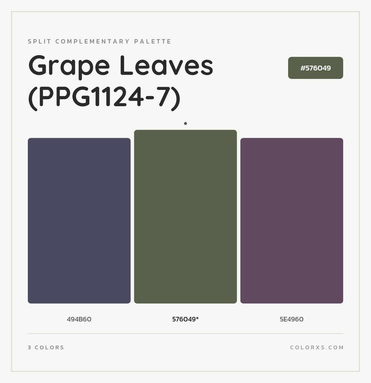 Grape Leaves (PPG1124-7) - Split-Complementary Color Palette
