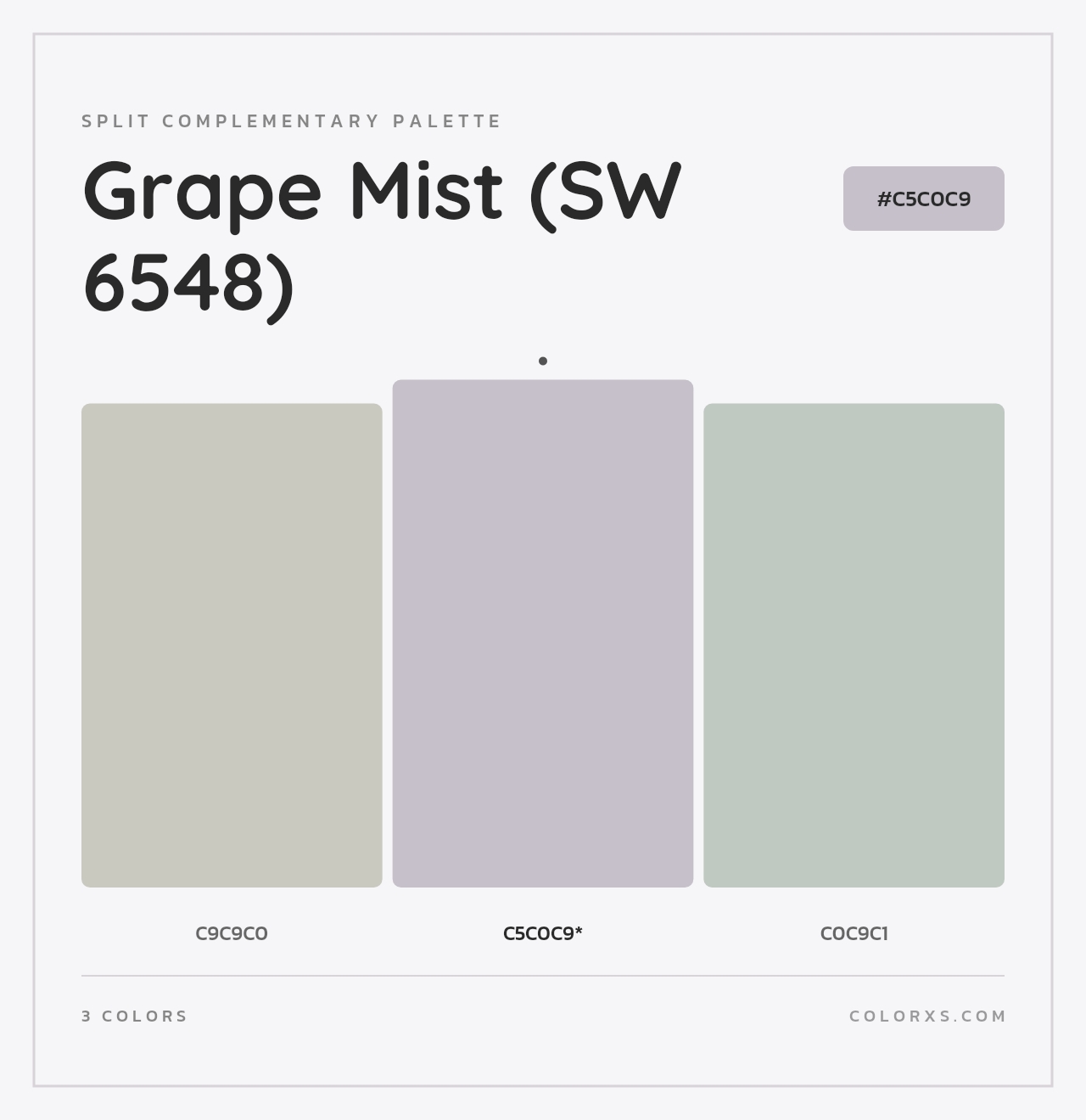 Grape Mist (SW 6548) - Split-Complementary Color Palette