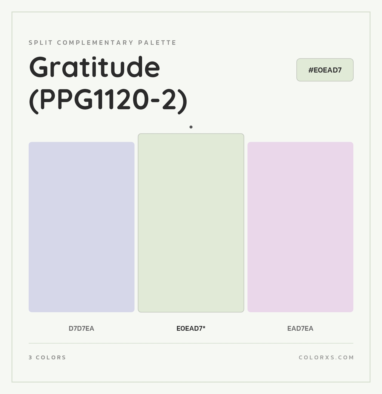 Gratitude (PPG1120-2) - Split-Complementary Color Palette