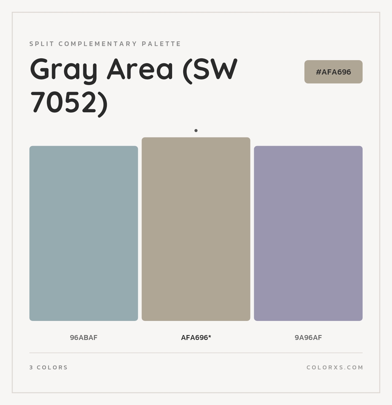 Gray Area (SW 7052) - Split-Complementary Color Palette