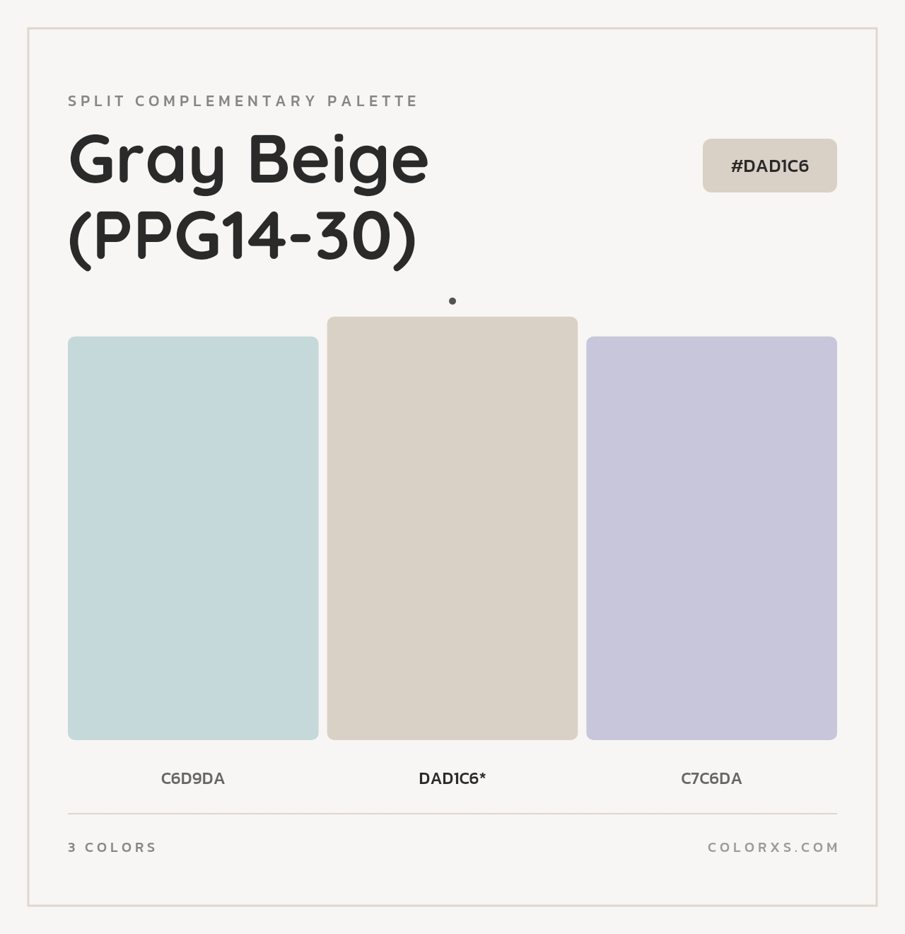 Gray Beige (PPG14-30) - Split-Complementary Color Palette