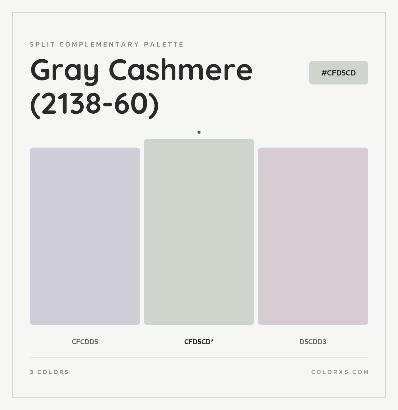 Gray Cashmere (2138-60) - Split-Complementary Color Palette