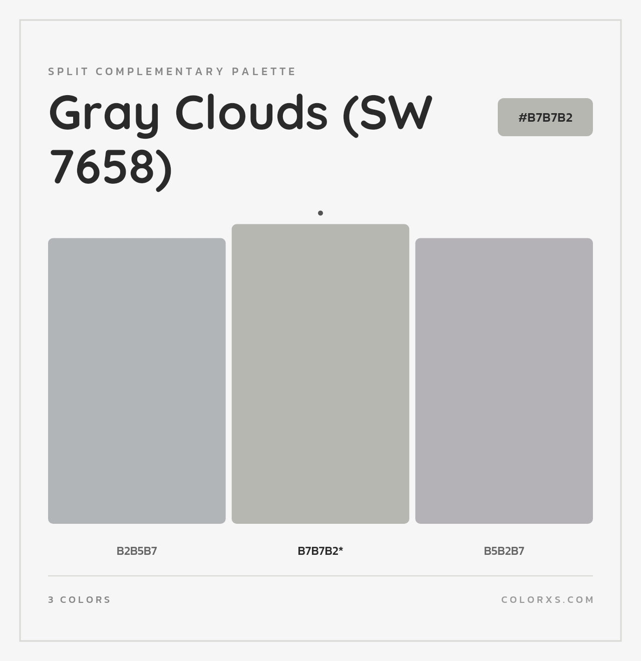 Gray Clouds (SW 7658) - Split-Complementary Color Palette