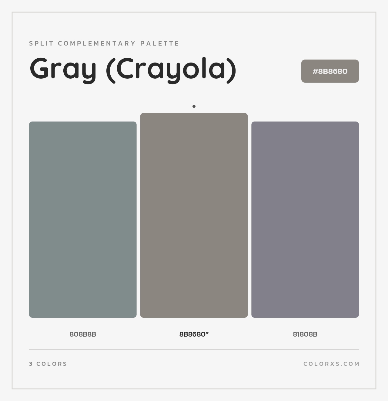 Gray (Crayola) - Split-Complementary Color Palette