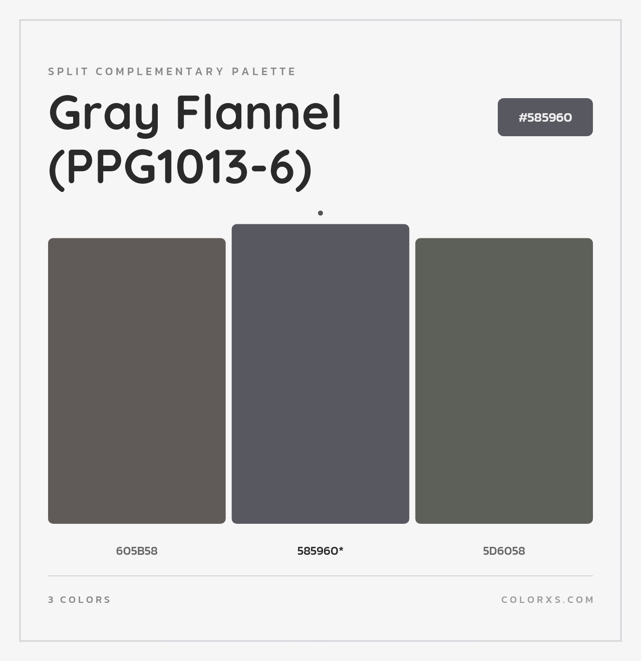 Gray Flannel (PPG1013-6) - Split-Complementary Color Palette