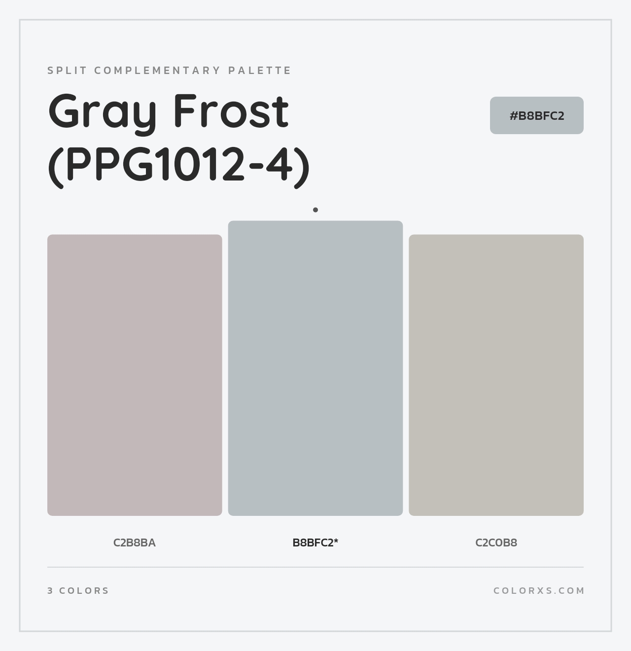Gray Frost (PPG1012-4) - Split-Complementary Color Palette