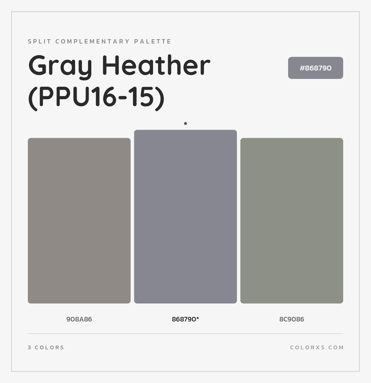 Gray Heather (PPU16-15) - Split-Complementary Color Palette