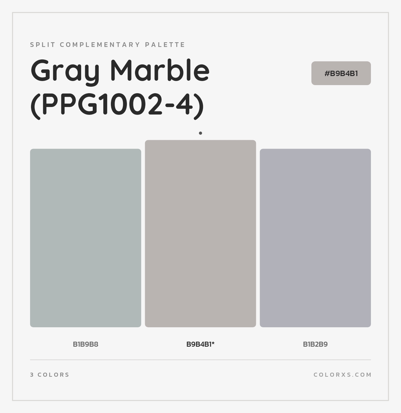 Gray Marble (PPG1002-4) - Split-Complementary Color Palette