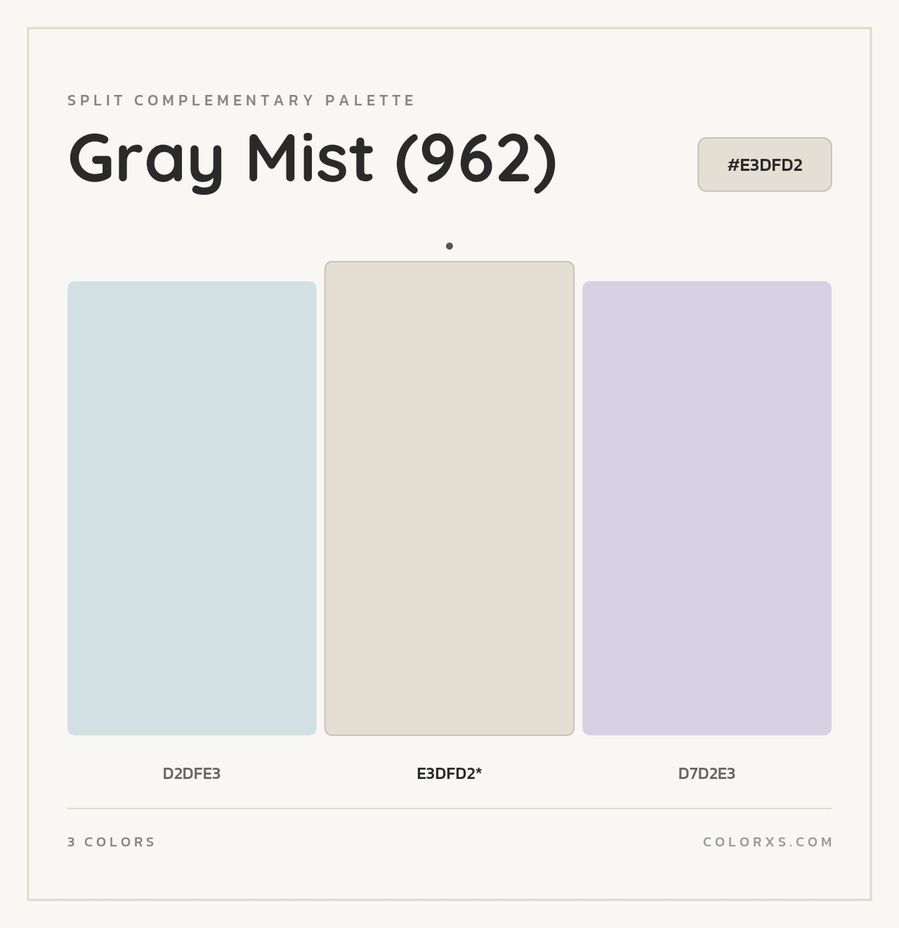 Gray Mist (962) - Split-Complementary Color Palette