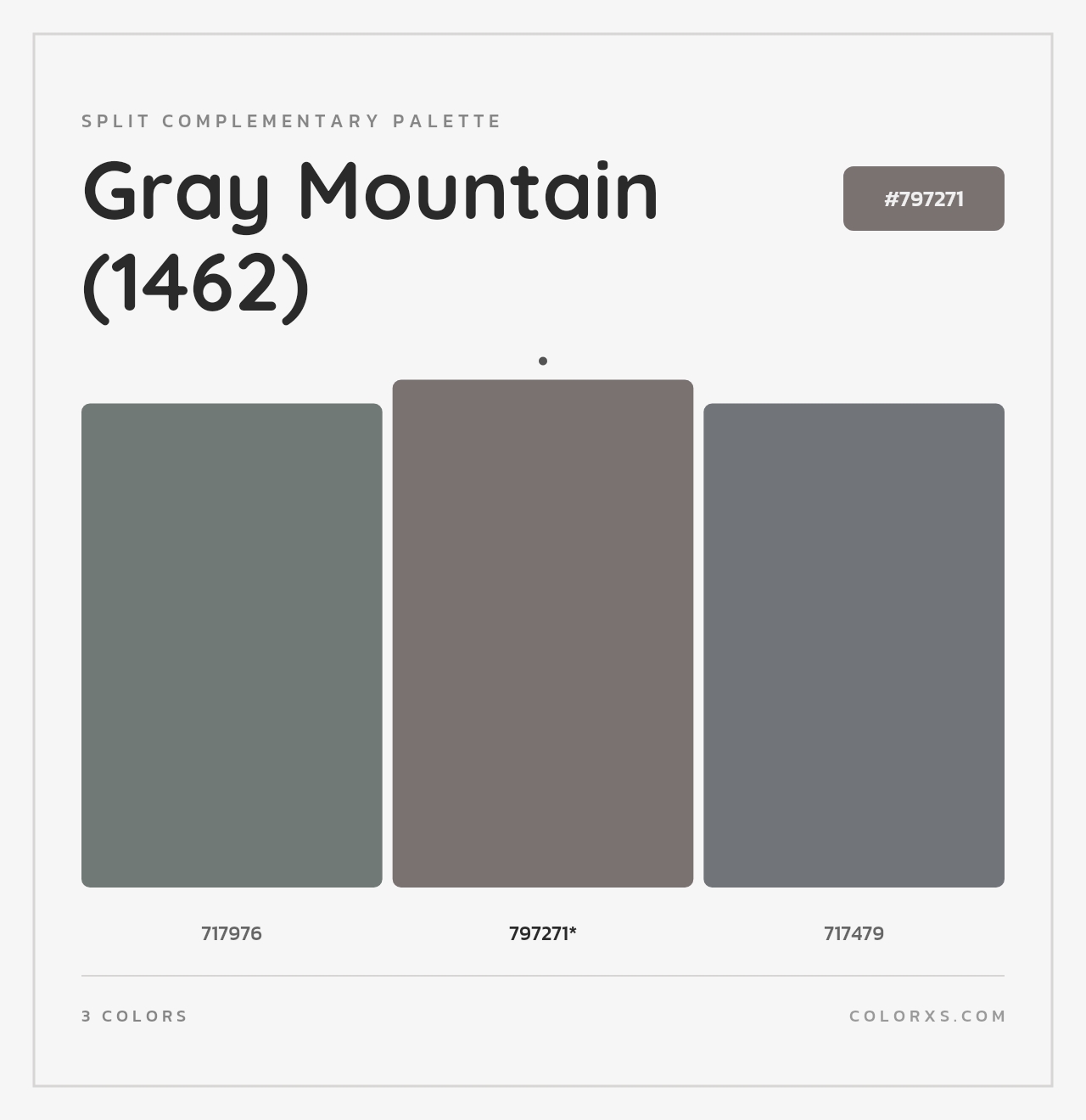 Gray Mountain (1462) - Split-Complementary Color Palette