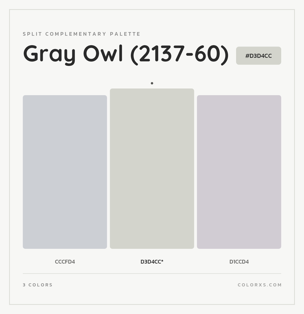 Gray Owl (2137-60) - Split-Complementary Color Palette