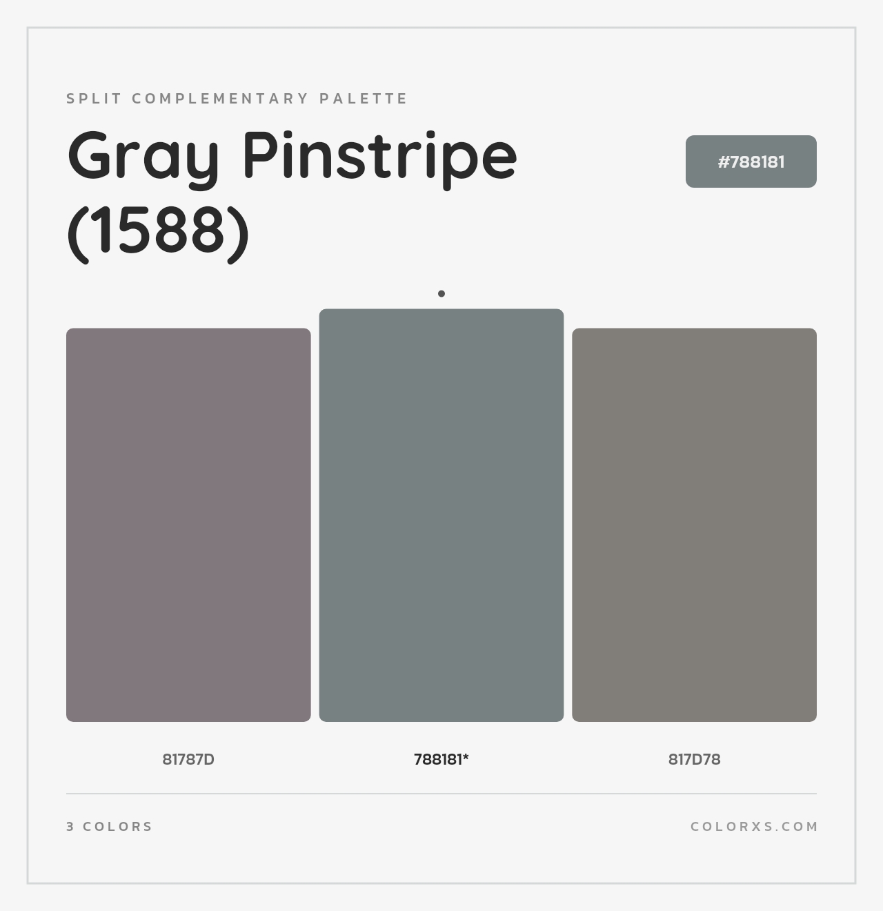 Gray Pinstripe (1588) - Split-Complementary Color Palette