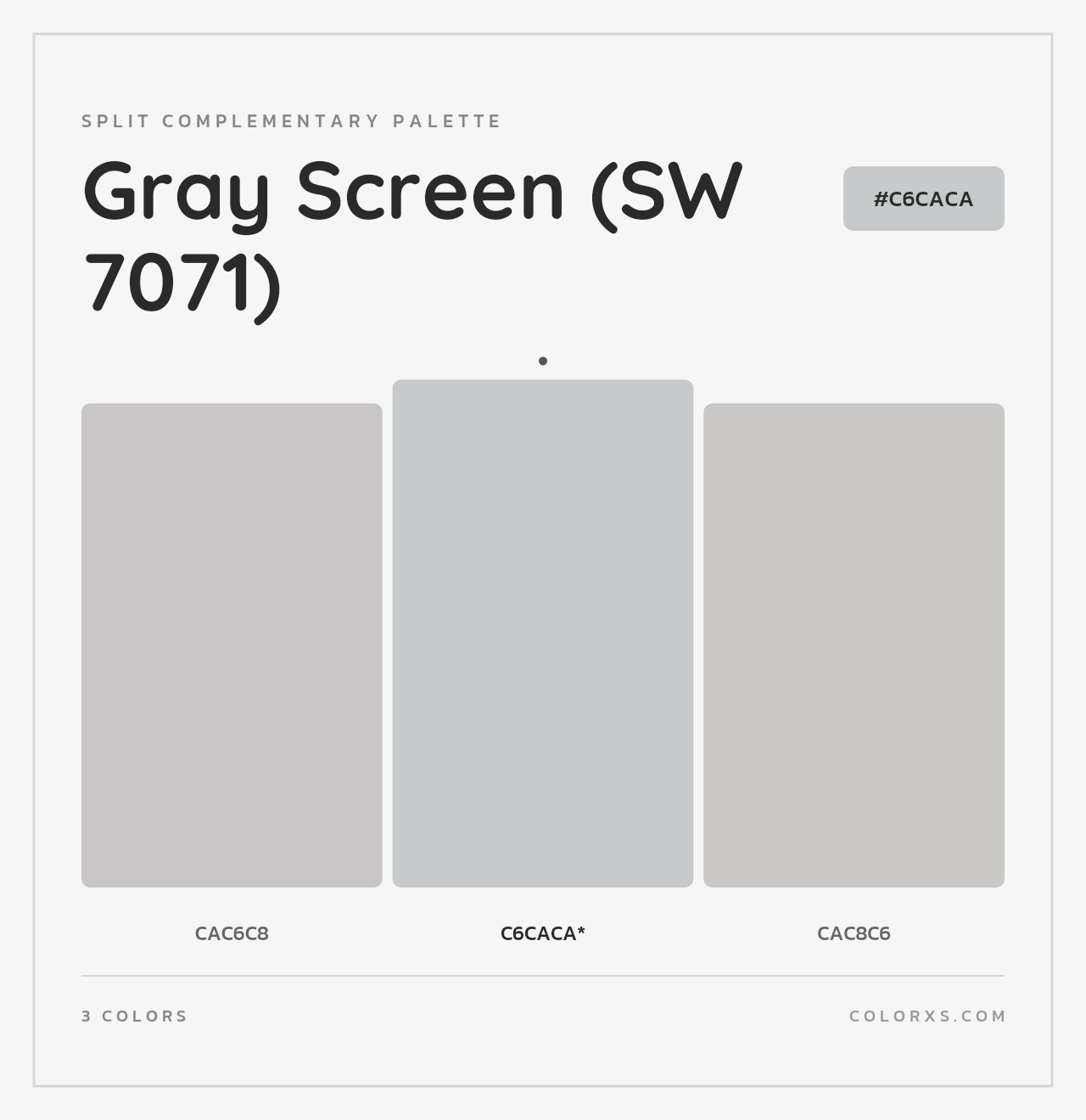 Gray Screen (SW 7071) - Split-Complementary Color Palette