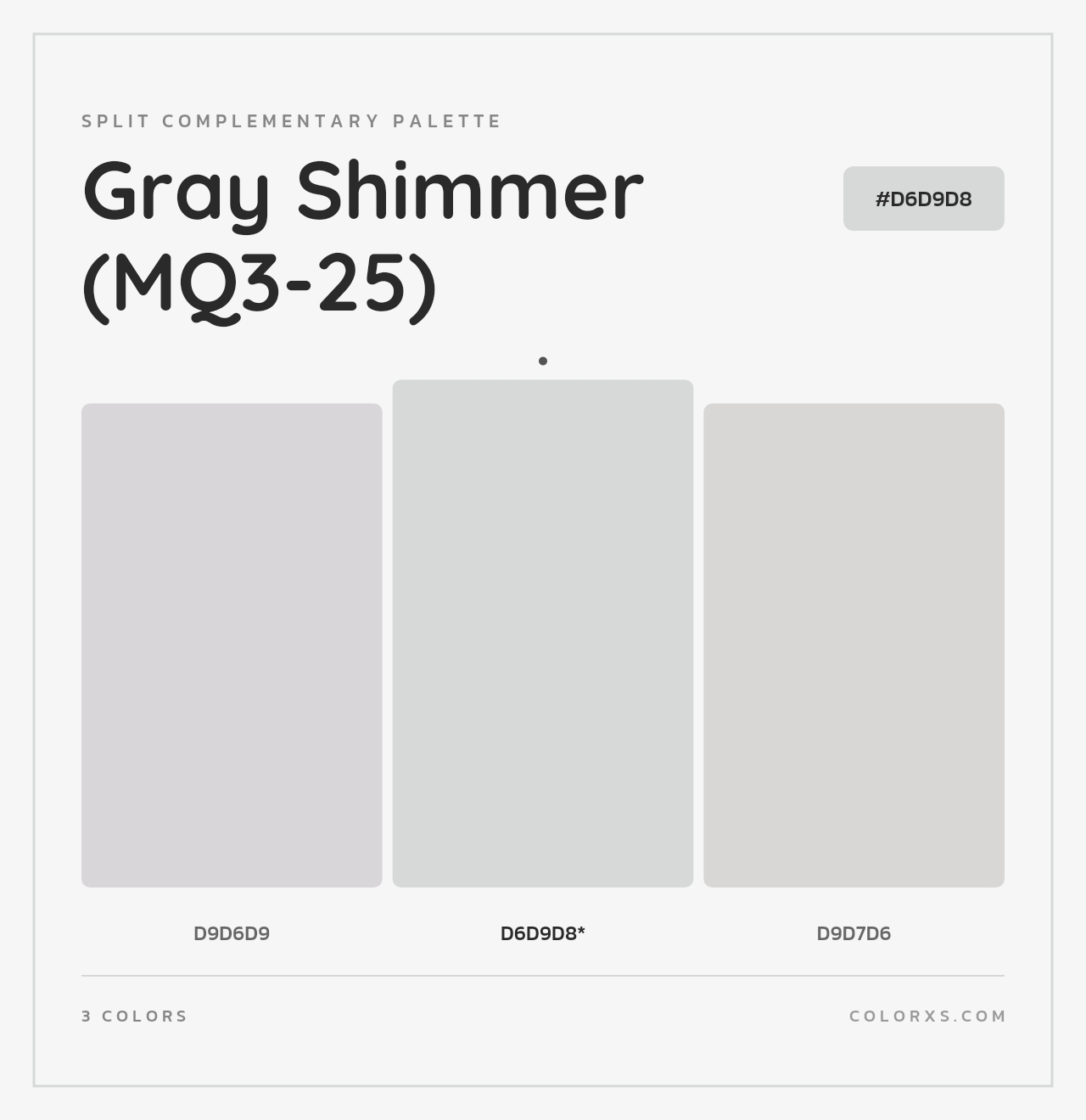 Gray Shimmer (MQ3-25) - Split-Complementary Color Palette