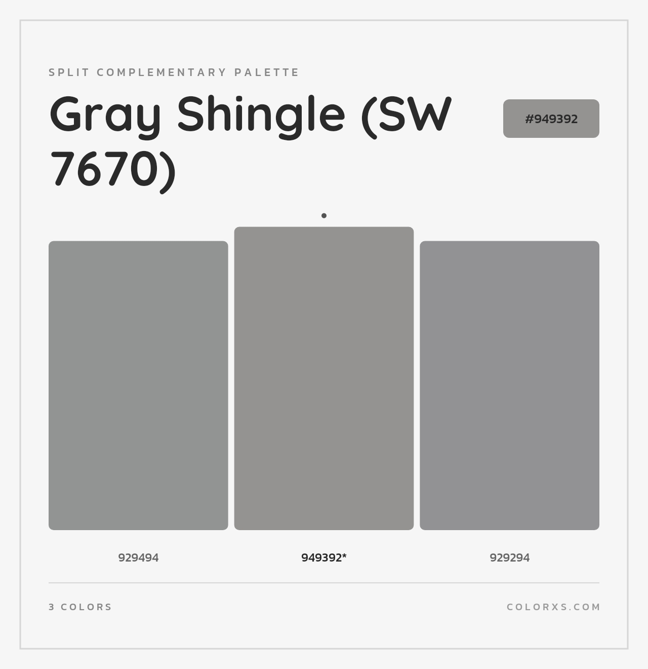 Gray Shingle (SW 7670) - Split-Complementary Color Palette