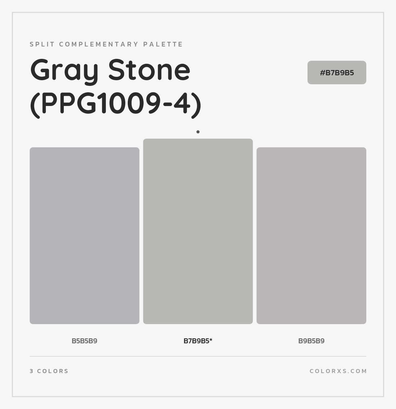 Gray Stone (PPG1009-4) - Split-Complementary Color Palette