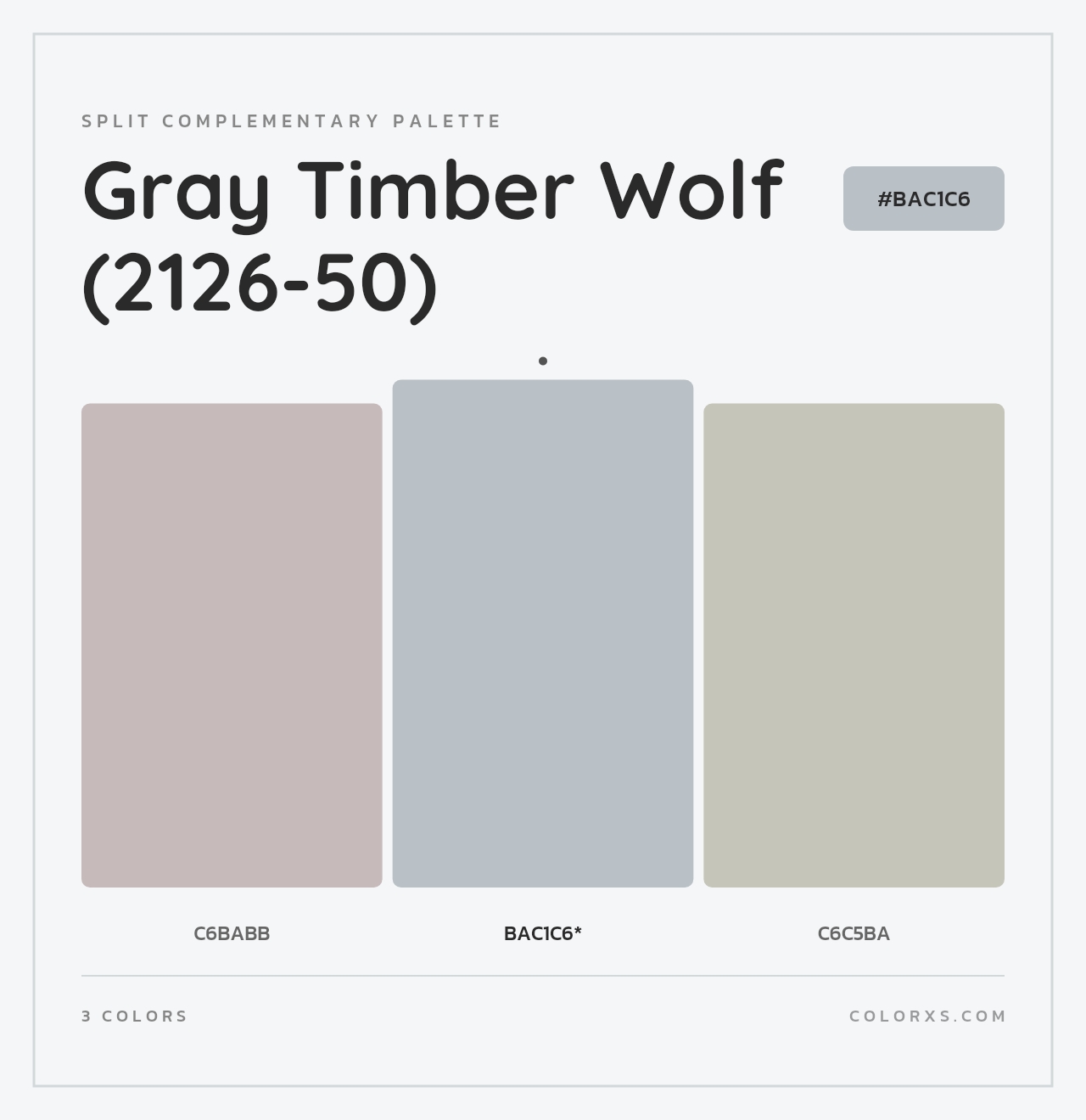 Gray Timber Wolf (2126-50) - Split-Complementary Color Palette
