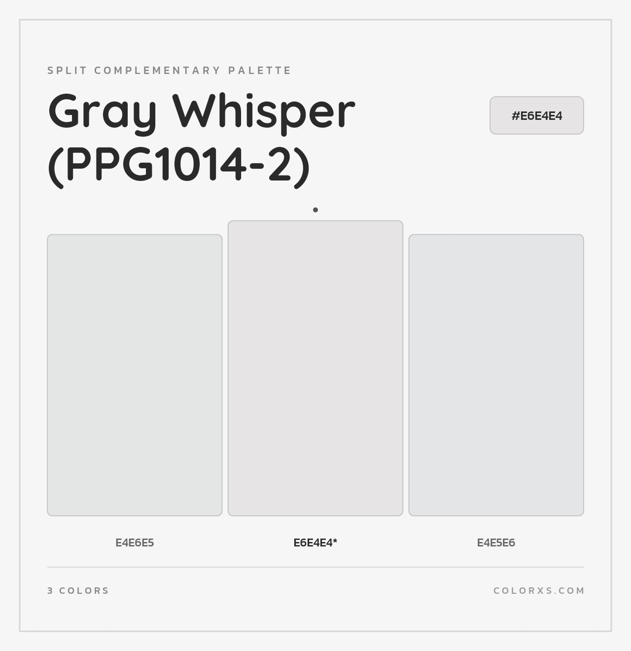 Gray Whisper (PPG1014-2) - Split-Complementary Color Palette