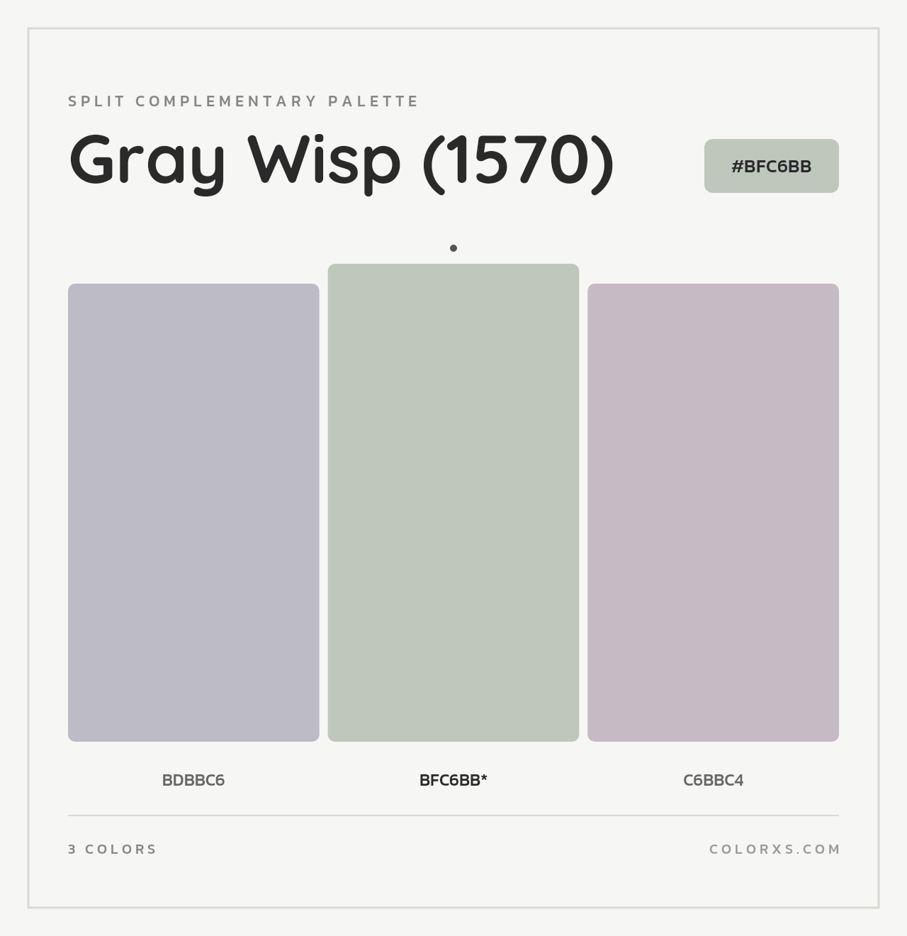 Gray Wisp (1570) - Split-Complementary Color Palette