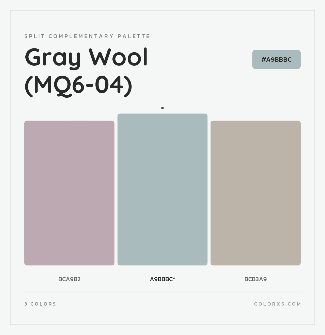 Gray Wool (MQ6-04) - Split-Complementary Color Palette
