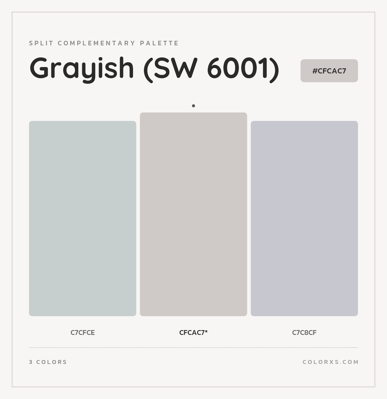 Grayish (SW 6001) - Split-Complementary Color Palette