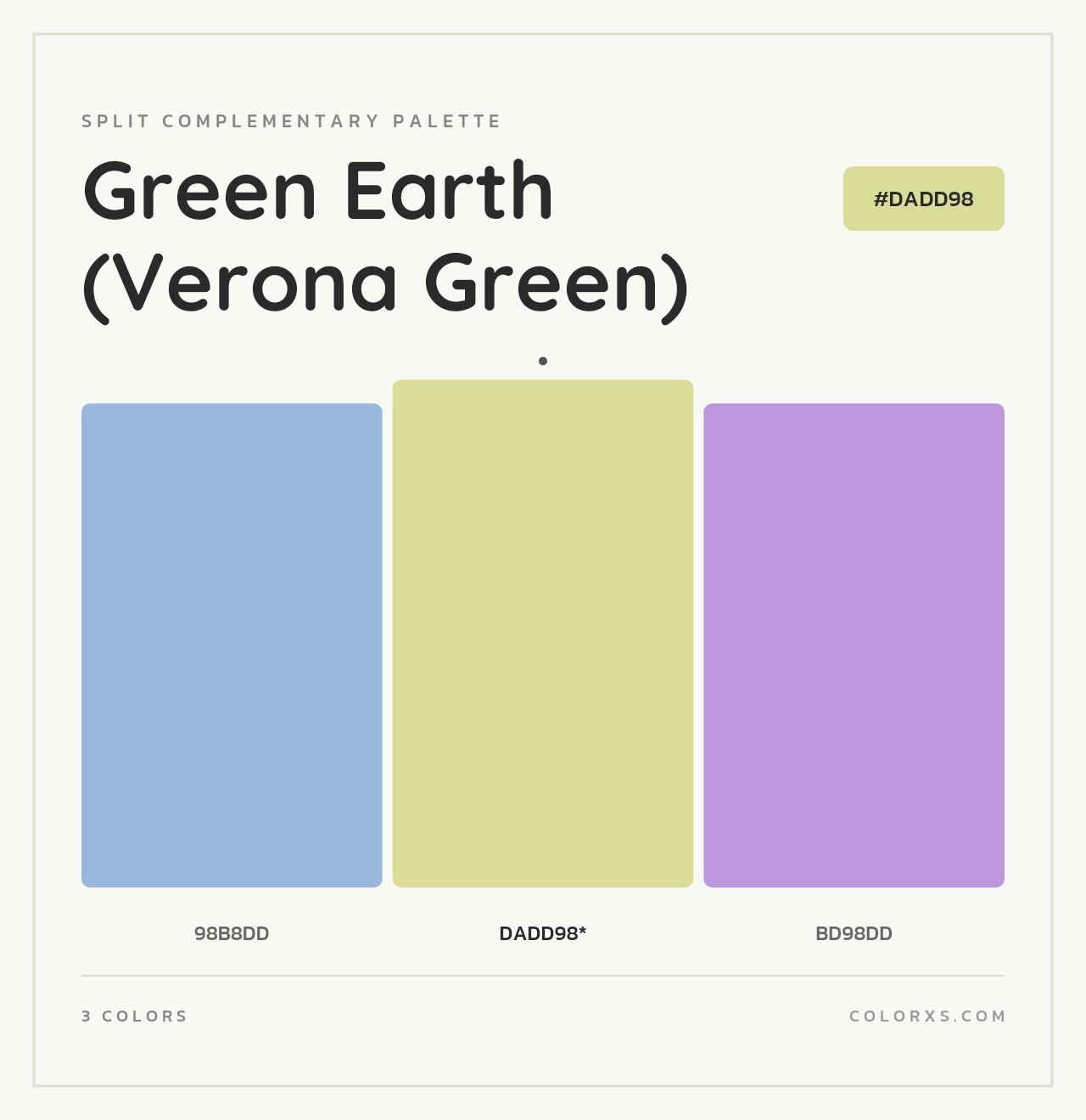 Green Earth (Verona Green) - Split-Complementary Color Palette