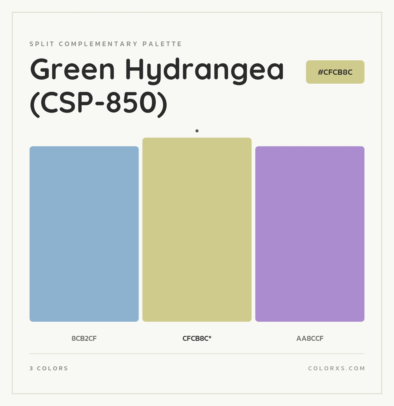 Green Hydrangea (CSP-850) - Split-Complementary Color Palette